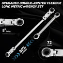 Double-Jointed Extra Long Flex Head Ratchet Wrench Set