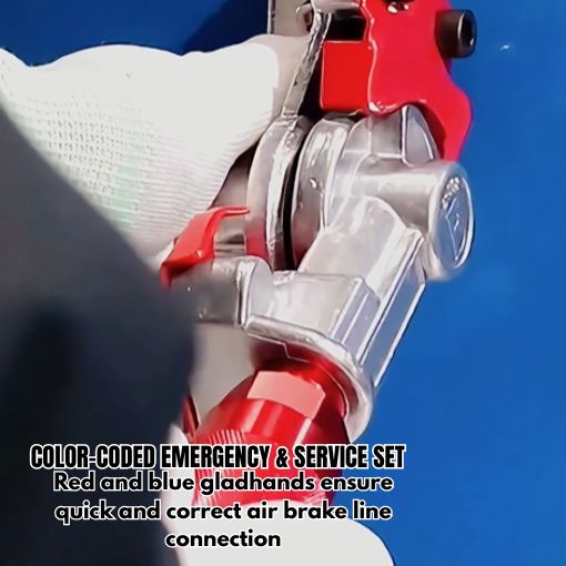Angle Mount Swinger Gladhands for Tractor/Trailer (Red Emergency/Blue Service Set)