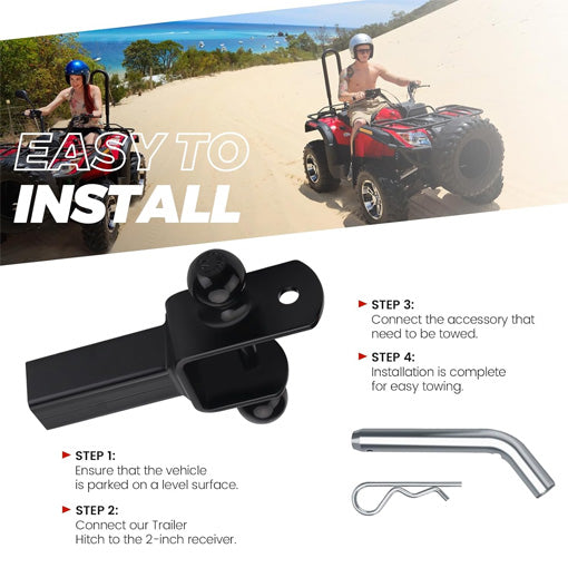 3-in-1 ATV/UTV Dual Ball Trailer Hitch