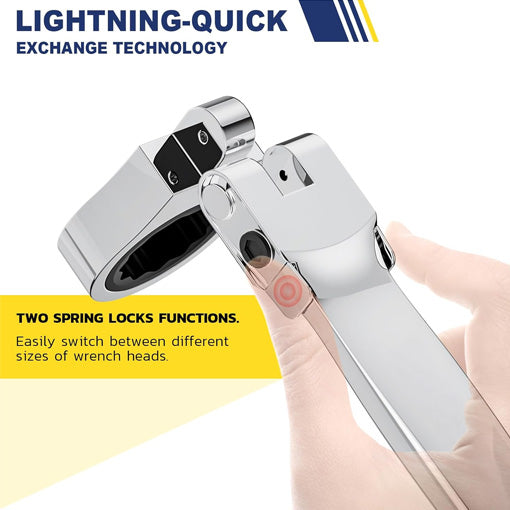12-in-1 Interchangeable Metric Flex Head Ratchet Wrench
