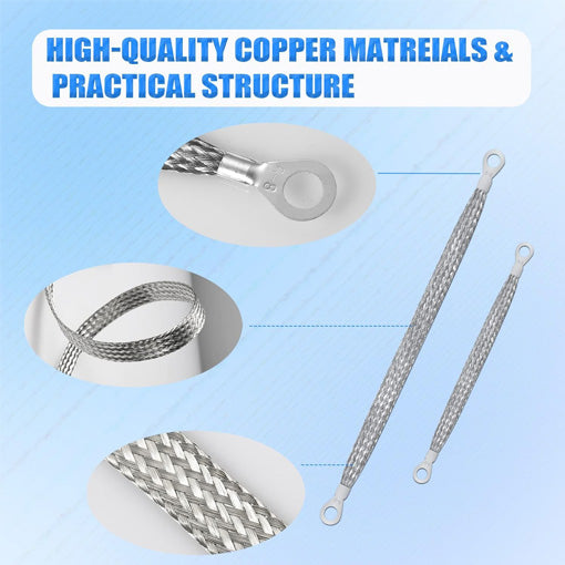 Universal Flat Braided Copper Ground Straps
