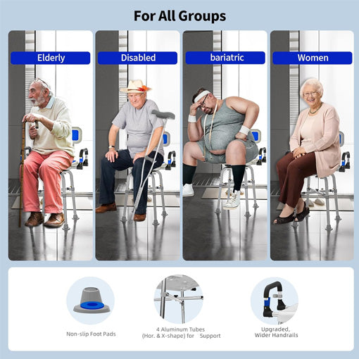 360-Degree Adjustable Swivel Shower Chair