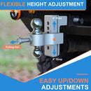 Adjustable Aluminum Drop/Rise Tow Hitch with Dual Ball