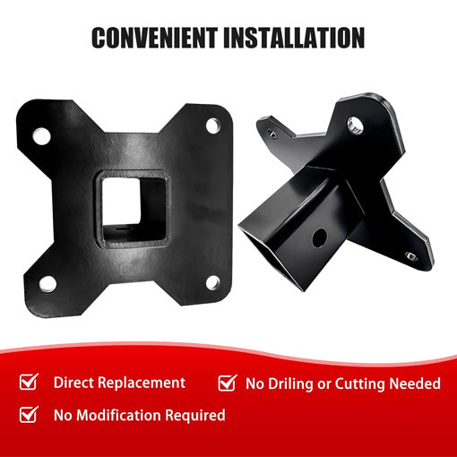 Bolt-on 2" UTV Rear Receiver Hitch Plate (for Polaris)