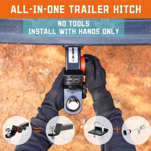 Anti-rattle Trailer Hitch Ball Mount (with Gap Elimination System)