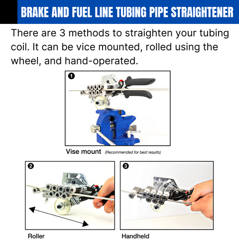 Adjustable Brake Fuel Line Tubing Straightener For 3/16 To 1/2 Diameter Bent Copper, Stainless Steel or Aluminum Tubing - 34 Adjustable Brake Fuel Line Tubing Straightener For 3/16 To 1/2 Diameter Bent Copper, Stainless Steel or Aluminum Tubing - 34