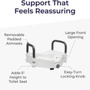 2-in-1 Raised Toilet Seat with Removable Padded Arms