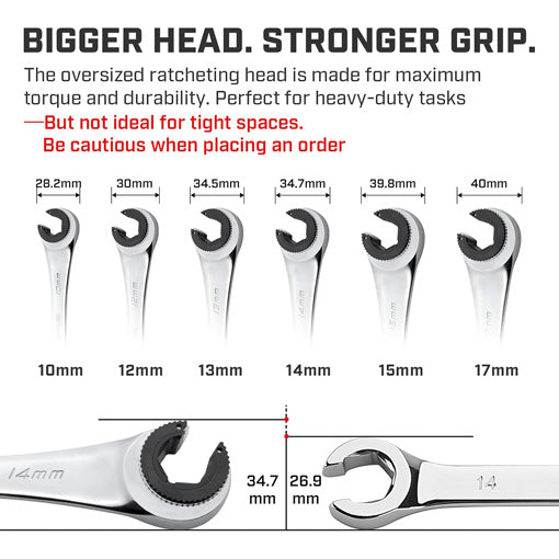 Ratcheting Open-end Brake Line Wrench Set