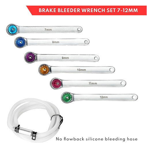 Brake Bleeding Wrench Set with Non-Return Check Valve