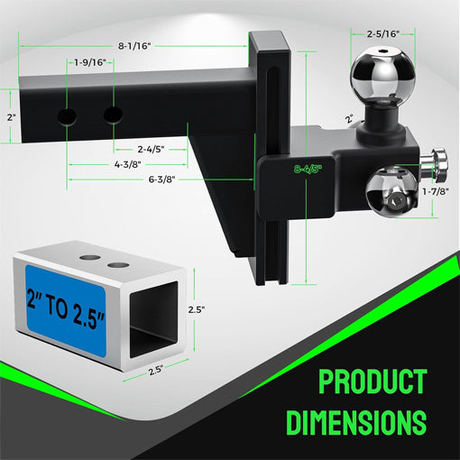 Adjustable Drop Hitch with Tri-Ball