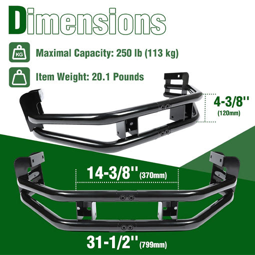 Zero Turn Mower Rear Bumper Bar and Hitch Kit