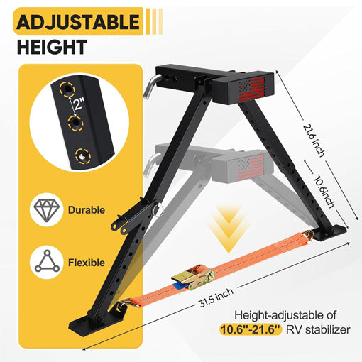 RV Hitch Mount Adjustable Stabilizer