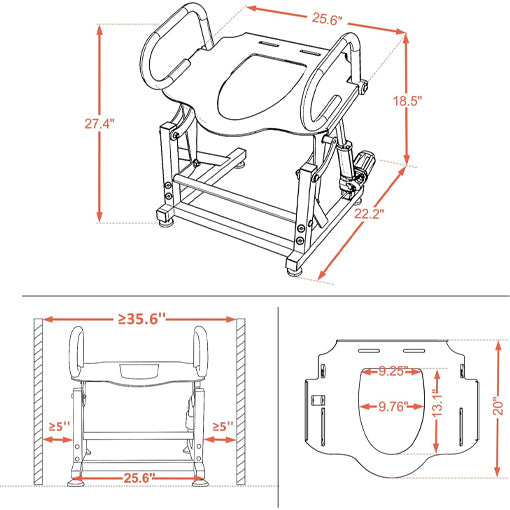 Electric Toilet Seat Incline Lift
