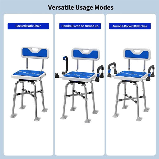 360-Degree Adjustable Swivel Shower Chair