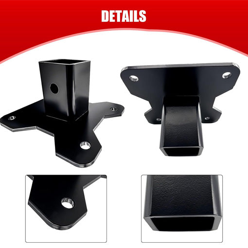 Bolt-on 2" UTV Rear Receiver Hitch Plate (for Polaris)