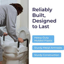 2-in-1 Raised Toilet Seat with Removable Padded Arms