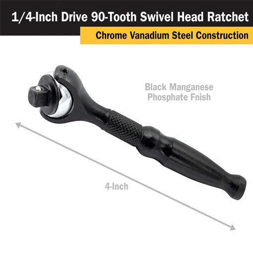 Micro 90-Tooth Swivel Head Ratchet