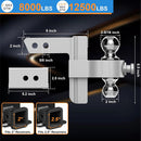 Adjustable Aluminum Drop/Rise Tow Hitch with Dual Ball