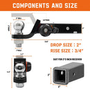 Anti-rattle Trailer Hitch Ball Mount (with Gap Elimination System)
