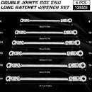 Double-Jointed Extra Long Flex Head Ratchet Wrench Set