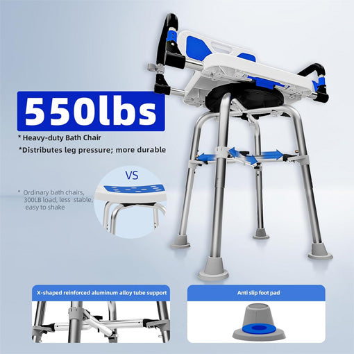 360-Degree Adjustable Swivel Shower Chair