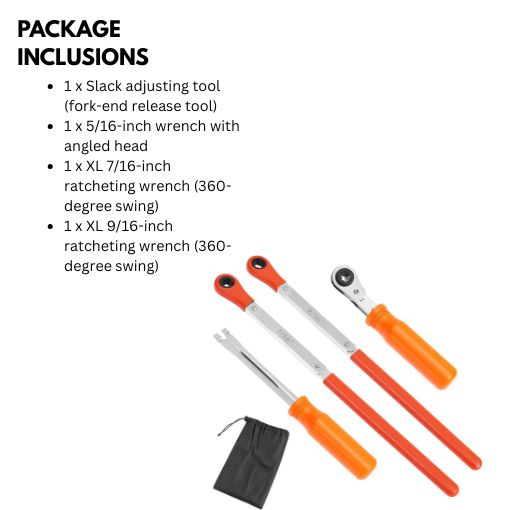 4-Piece Slack Adjusting Tool and Wrench Kit