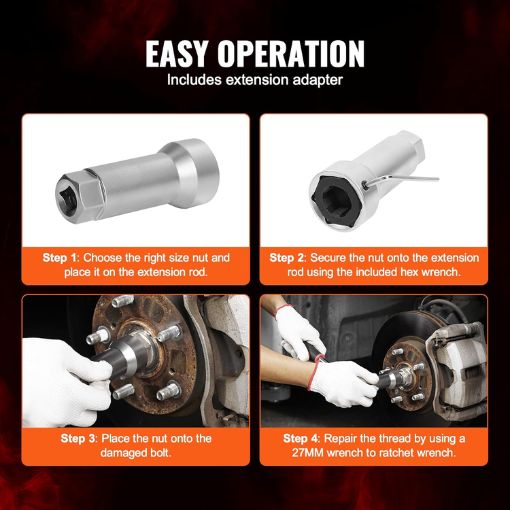 Axle Spindle Rethreading Kit