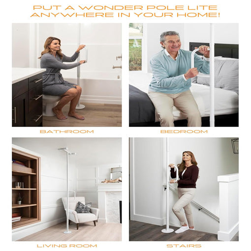 Adjustable Floor to Ceiling Shower Safety Grab Bar
