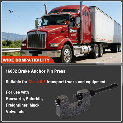 10-Ton Brake Anchor Pin & Bushing Press (for Class 6-8 Trucks)