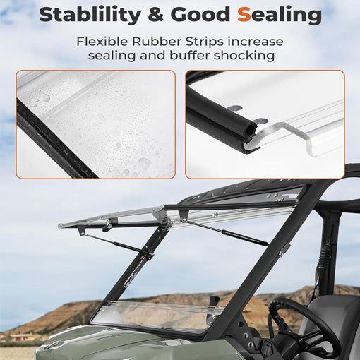 Bolt-On UTV Flip Front Windshield