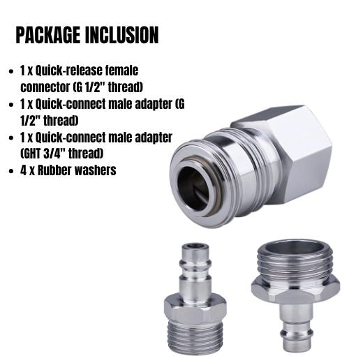 Metal RV Exterior Quick Connector Hose Fitting Adapters