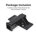 Bolt-on Rear Hitch Receiver for Sub-Compact Tractors