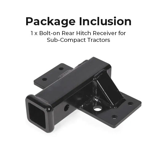 Bolt-on Rear Hitch Receiver for Sub-Compact Tractors