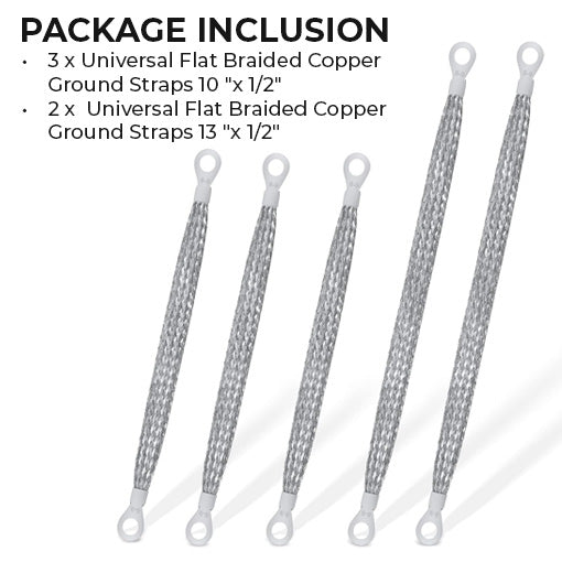 Universal Flat Braided Copper Ground Straps