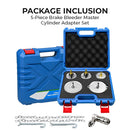 5-Piece Brake Bleeder Master Cylinder Adapter Set