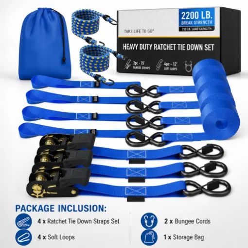 Ratchet Tie Down Straps Set