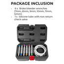 Brake Bleeding Wrench Set with Non-Return Check Valve