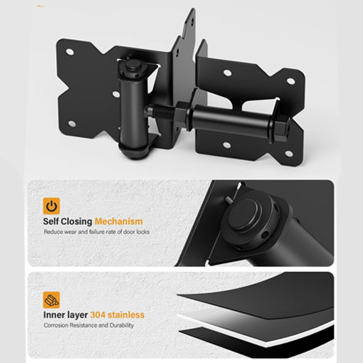 Self-Closing Gate Hinges And Latch