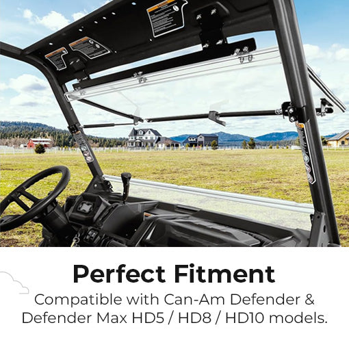 Bolt-On UTV Flip Front Windshield