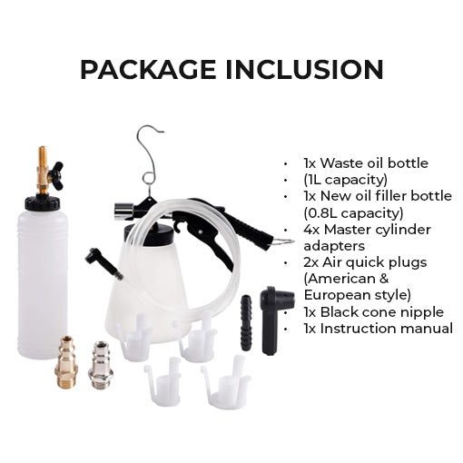 Brake and Clutch Fluid Pneumatic Vacuum Bleeder Tool Kit