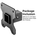 Bolt-on 2" UTV Rear Receiver Hitch Plate (for Polaris)
