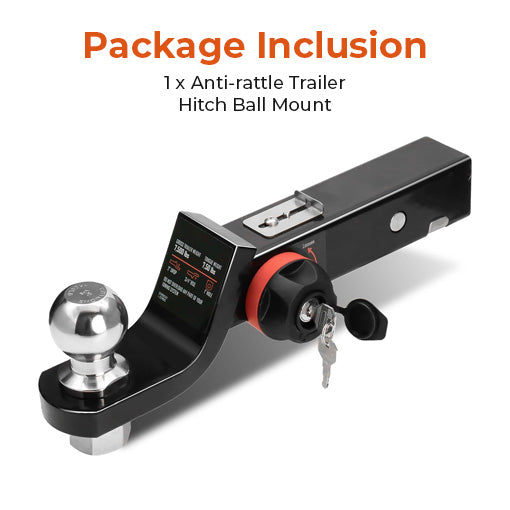 Anti-rattle Trailer Hitch Ball Mount (with Gap Elimination System)