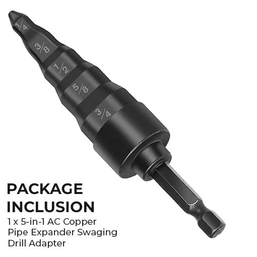 5-in-1 AC Copper Pipe Expander Swaging Drill Adapter