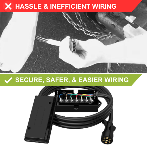 7 Way Trailer Cable With Junction Box Kit