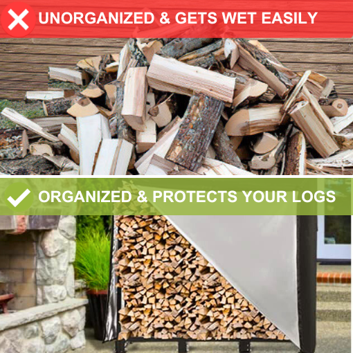 Outdoor Firewood Rack With Cover