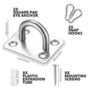 Heavy Duty Steel Pad Eye Anchor & Snap Hooks