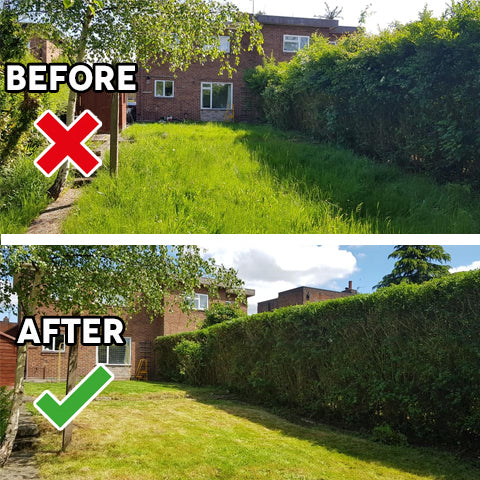 2-in-1 Cordless Grass Cutter & Hedge Trimmer Before and After