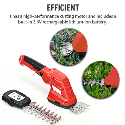 Efficient 2-in-1 Cordless Grass Cutter & Hedge Trimmer