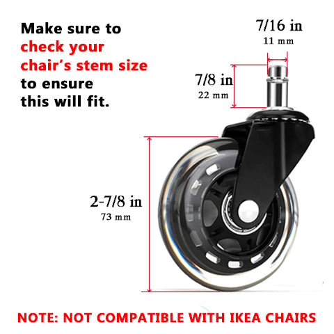 Caster Office Chair Wheels (Set of 5)