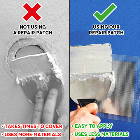 Comparison of using a Drywall Repair Patch